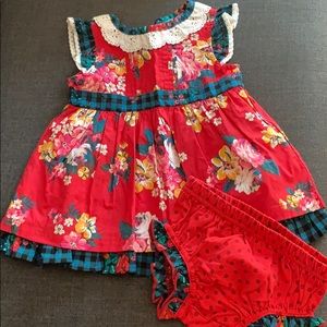 Matilda Jane Dress w/ diaper cover  NWOT 3-6 mos